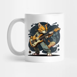 Funny Rock Cat Playing Guitar - Love Cats Mug